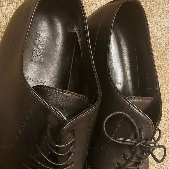 Black leather Oxford dress shoes from the brand BOSS Hugo Boss main image 7